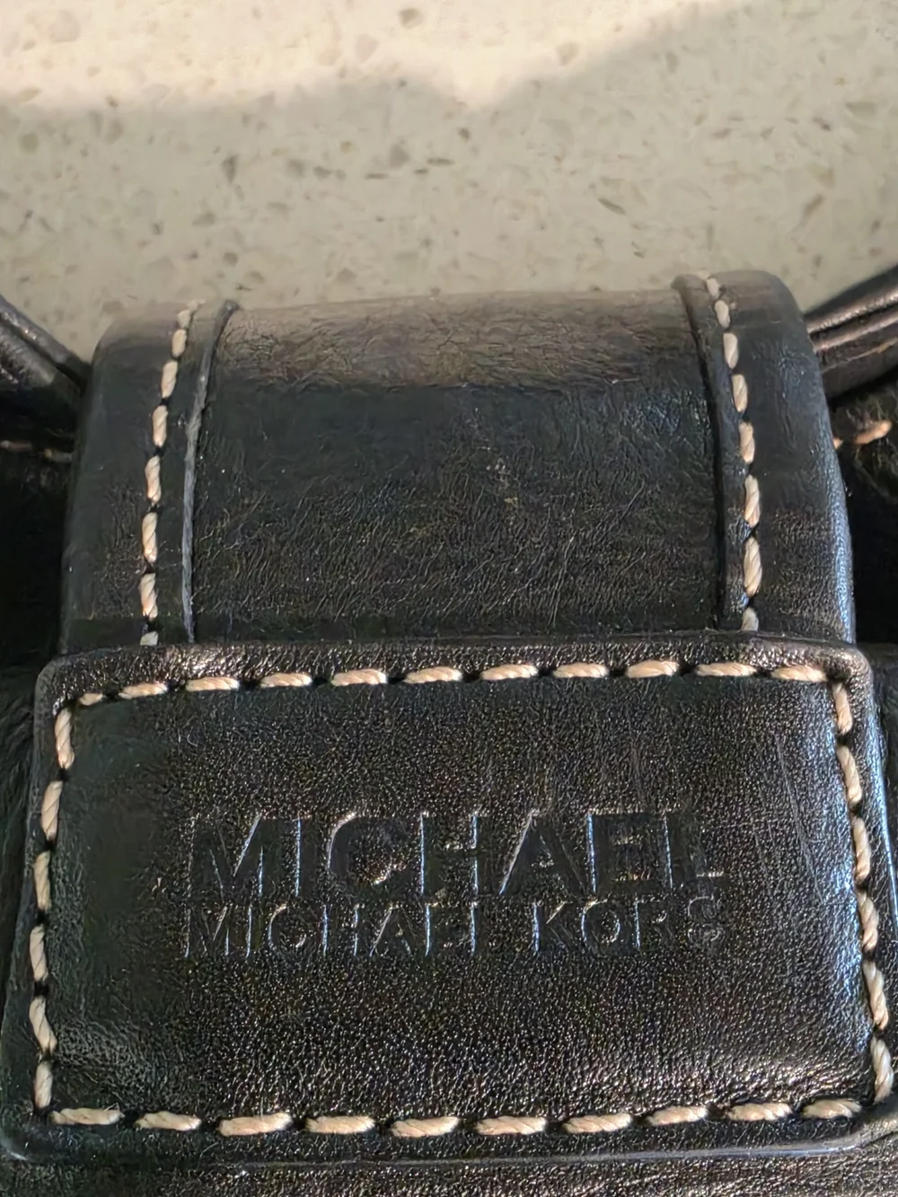 MICHAEL Michael Kors Black Leather Hobo with Buckle Accent